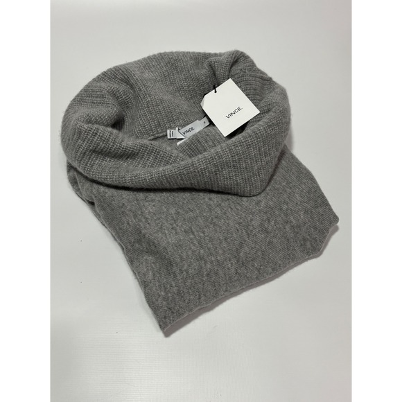 NWT $325 Vince Womens Gray 100% Cashmere Cowl Neck Tunic Sweater Sz M Quiet Luxe - Picture 8 of 9
